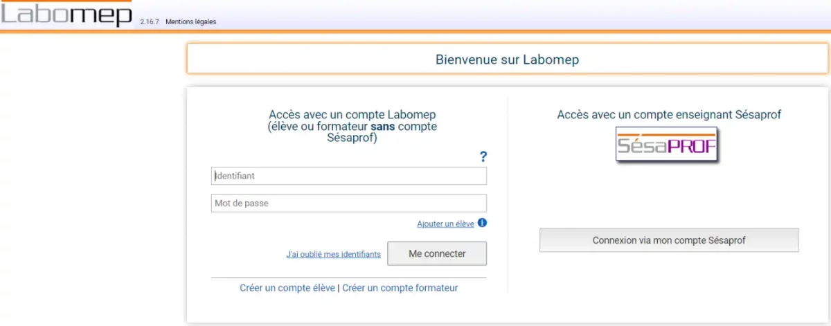 Bienvenue sur la plateforme Labomep
