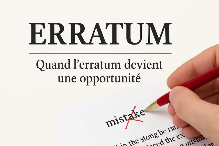 Quand l’erratum devient une opportunité