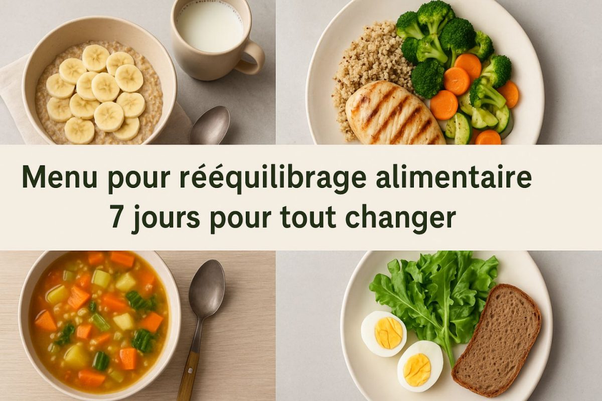 Menu pour rééquilibrage alimentaire : 7 jours pour tout changer