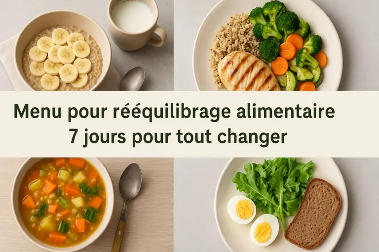 Menu pour rééquilibrage alimentaire : 7 jours pour tout changer
