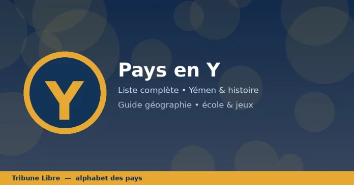 Carte mentale des pays en Y : lettre Y et géographie mondiale