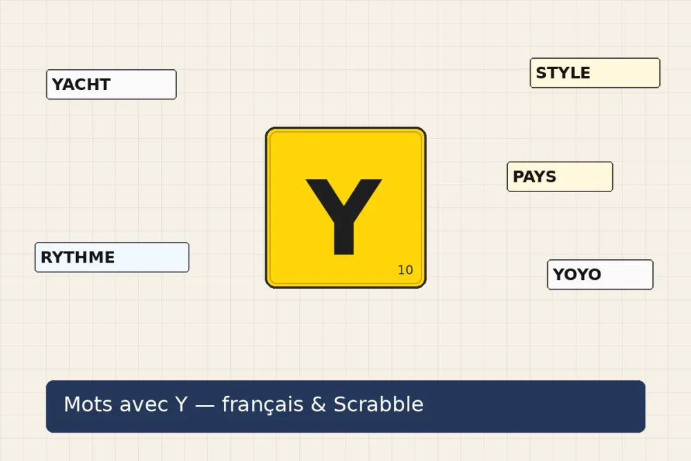 Tuile Scrabble jaune avec la lettre Y