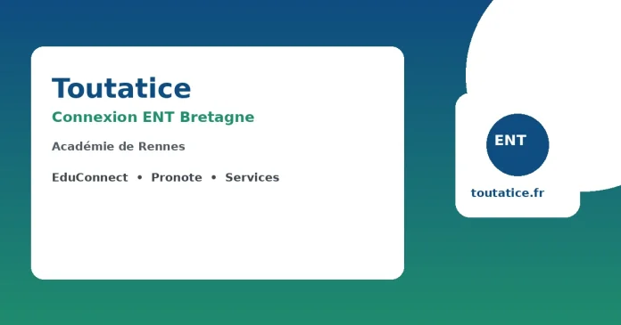 Portail Toutatice connexion ENT Bretagne académie de Rennes