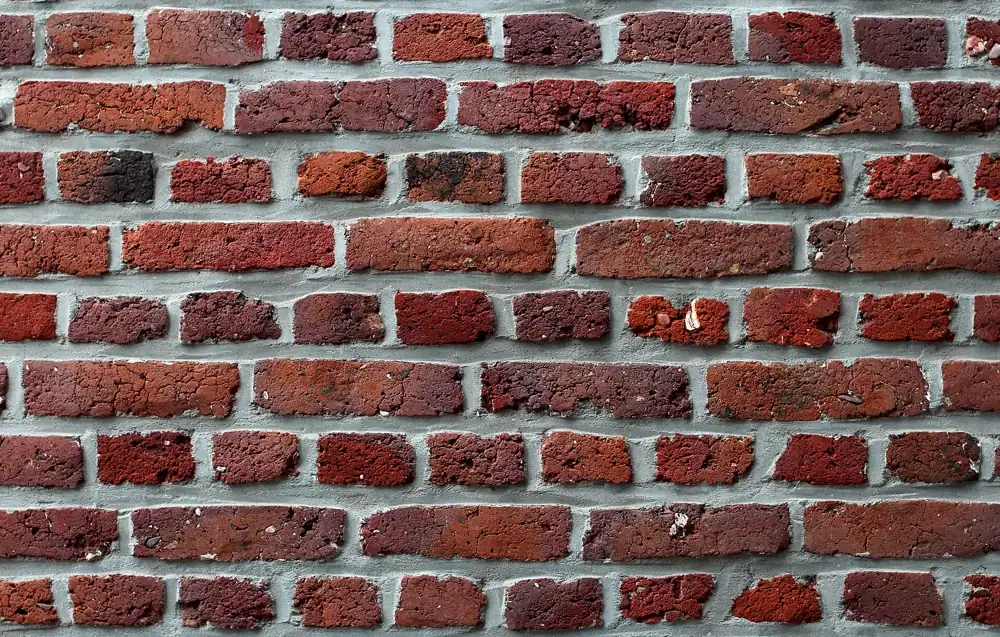 Mur de briques rouges, la couleur brique